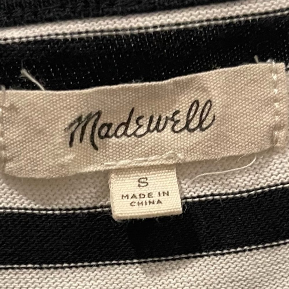 MADEWELL Black And White Striped Mini Dress - Picture 2 of 5